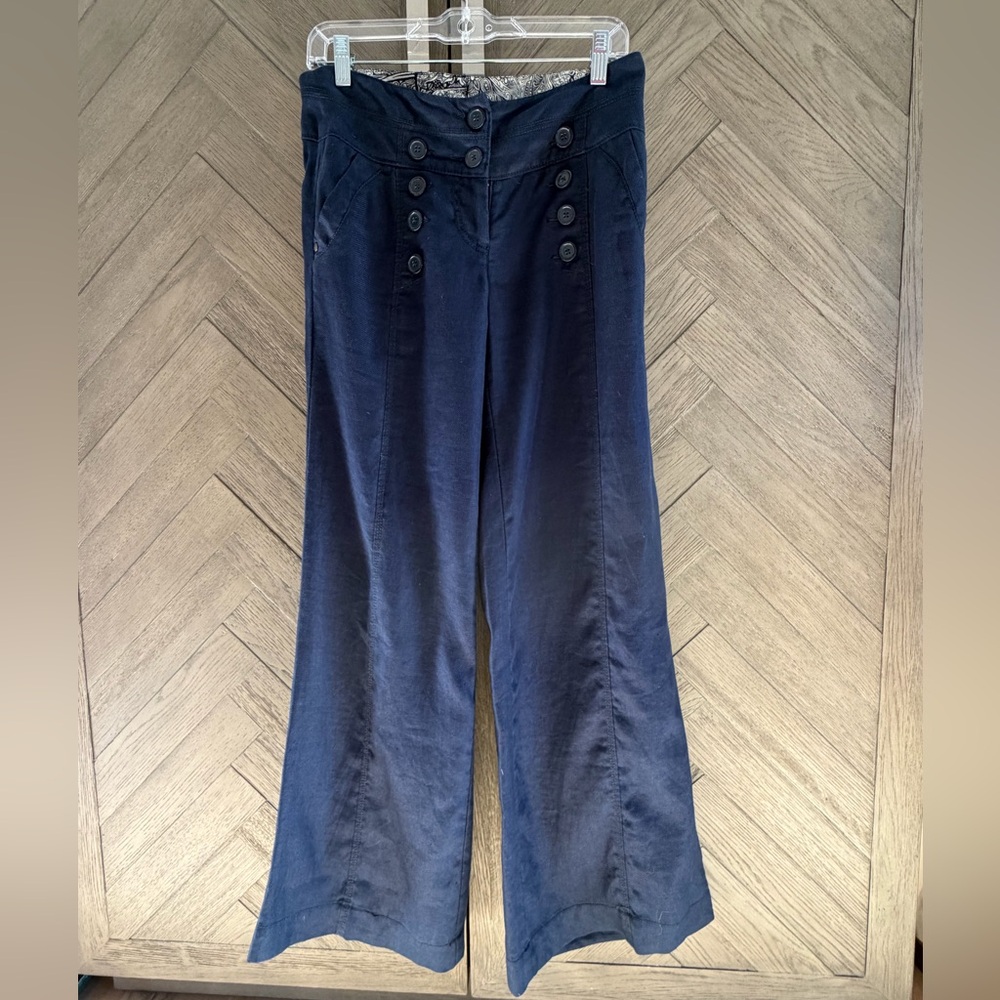 Anthropologie Bica Cheia linen wide leg sailor-style Pant